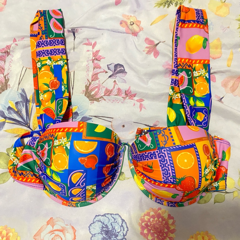 colorful fruit bikini top